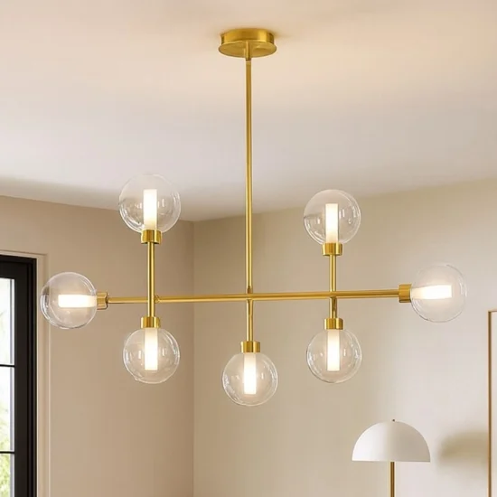 Lampadario dom miloox ottone oro moderno fp
