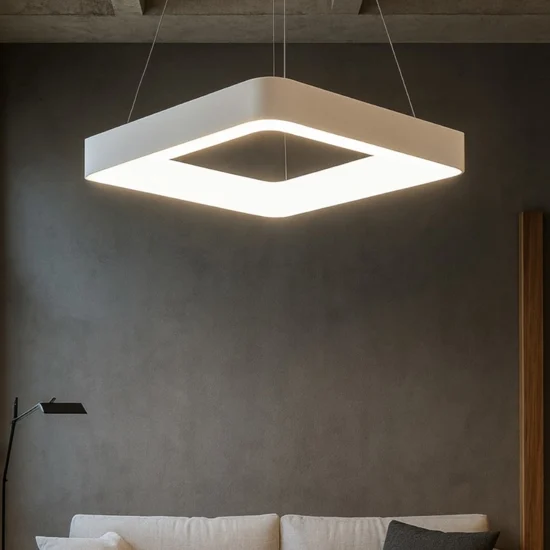 Lampadario quadrato moderno bianco led 50w 3000k 4000k vivida inner