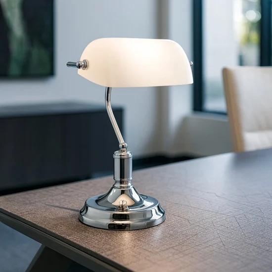 Lawyer tl1 lampada da scrivania churchill cromata ideal lux