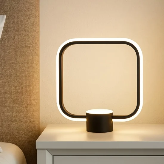 Lt alfa nero ondaluce lampada da comodino design moderna