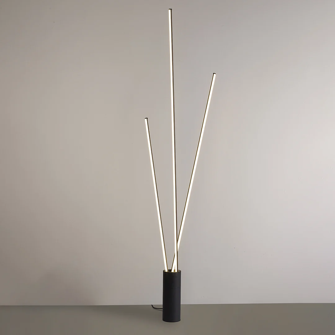 MANTRA Floor Lamp - VERTICAL 7348 Black Metal 3 LED Rods 3000K