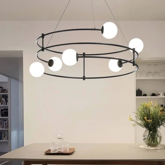 Maytoni lampadario balance design per soggiorno moderno nero circolare