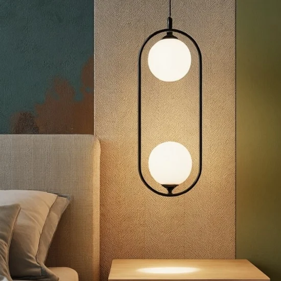Maytoni lampadario nero pendente per comodino camera da letto