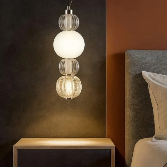 Maytoni lampadario per camera da letto collar led 17w 3000k di vetro contemporaneo