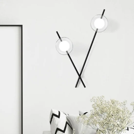 Mikado miloox applique da parete nero design moderna