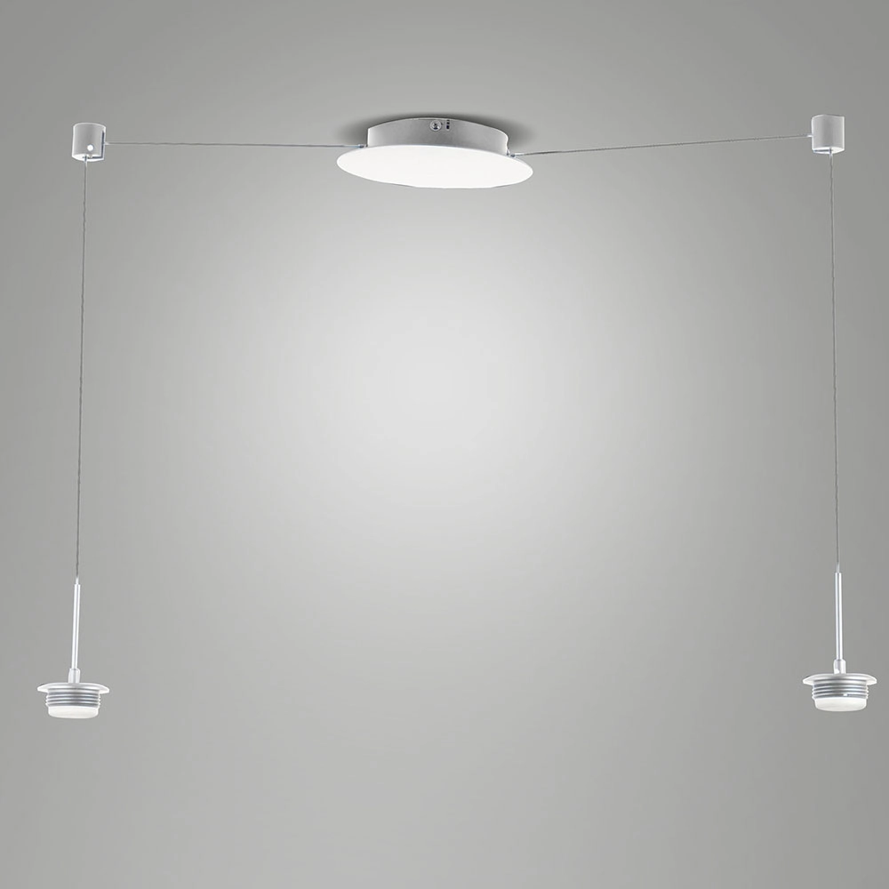Montatura Sospensione Decentrata per Composizione Fabas Luce Kit Luci LED 8W 2 Luci