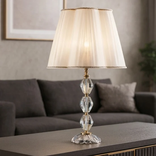 Ondaluce lampada da tavolo per soggiorno cristallo classica