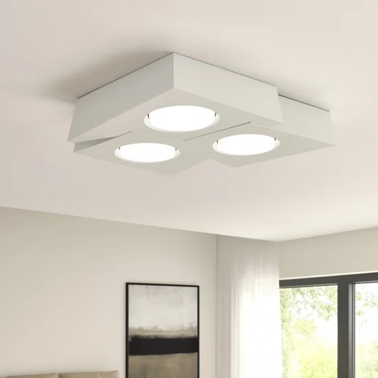 Plafoniera bianca da cucina moderna in gesso sforzin anchise