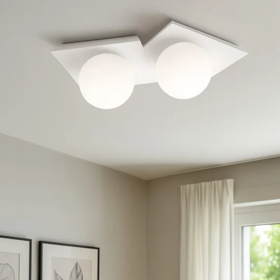 Plafoniera da cucina moderna in gesso bianco sforzin cicladi