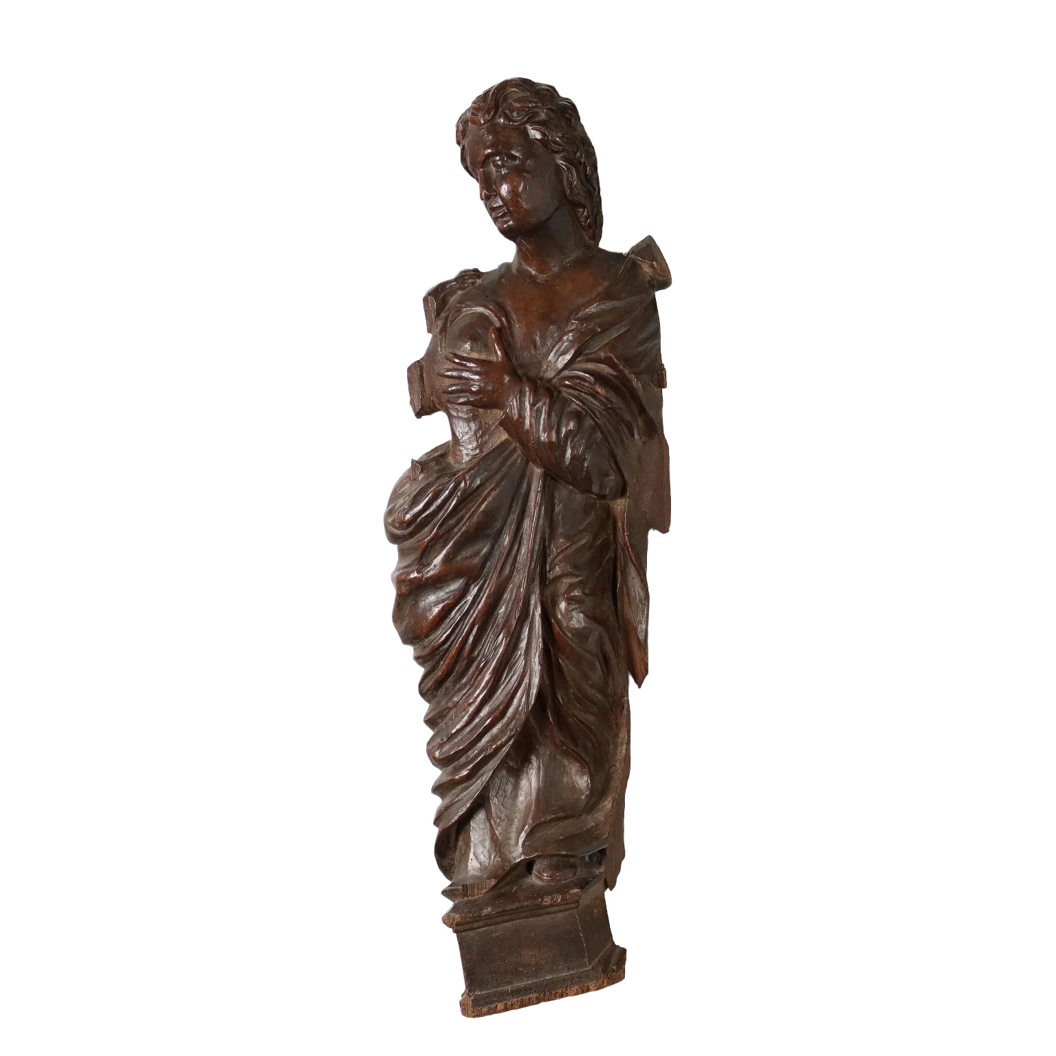 Scultura Lignea Raffigurante Maternità Tardo Manierista - Italia Inizio XVII Secolo