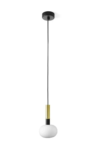 Sospensione Singola Sfera Bianca Moderna Mose Inserto Oro Miloox