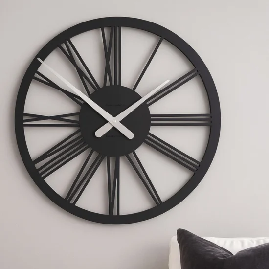 Tarquinio nero orologio da parete 45 numeri romani in legno