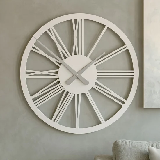 Tarquinio orologio da parete bianco 45 numeri romani legno