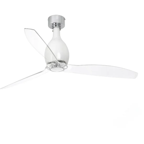 Ventilatore con luce da soffitto vetro bianco 17 mq