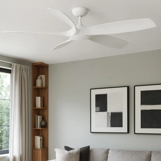 Ventilatore da soffitto bianco 28mq con luce silenzioso