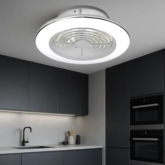 Ventilatore da soffitto a plafoniera con luce grigio 13mq con telecomando