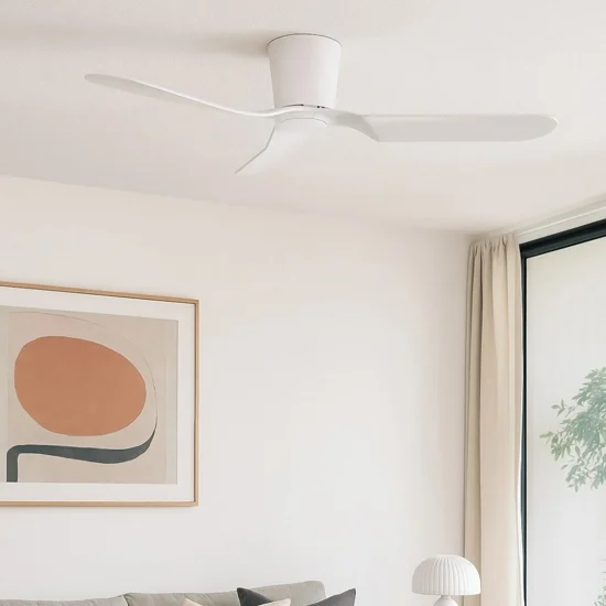 Ventilatore da soffitto silenzioso a pale bianco 28mq