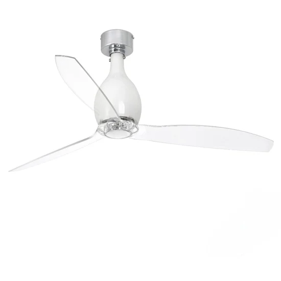 Ventilatore da soffitto silenzioso a pale vetro bianco 17mq