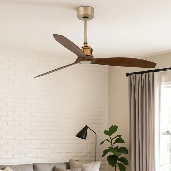 Ventilatore a pale da soffitto in ottone anticato 17mq