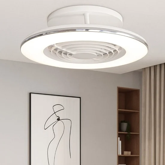 Ventilatore plafoniera con luce bianco moderno con telecomando