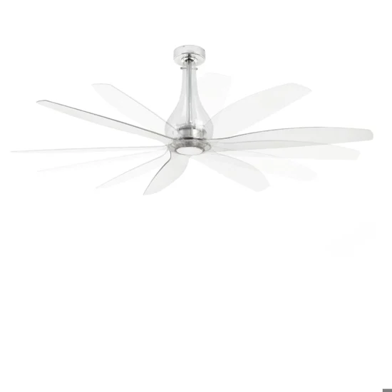 Ventilatore silenzioso in vetro soffitto per 17mq pale trasparenti