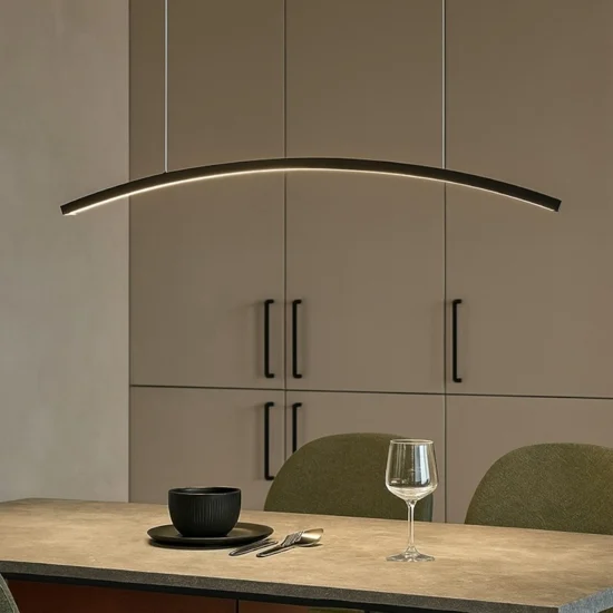 Vivida bow lampadario moderno nero per sala da pranzo 3000k 4000k